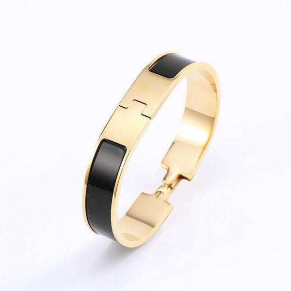

luxury bracelet her max luxury h bracelet for women rose gold jewelry rainbow multi color initial bangle enamel charm fashion wedding party, Black