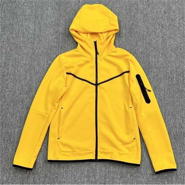 

european american style men's sports hooded hoodies tech casual knitted jacket women's full-length zipper cardigan sweatshirts cu4, Black