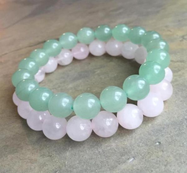 

10mm green aventurine beads braceletrose quartz elastic bracelet gemstone beads braceletgifts34483121934947, Black