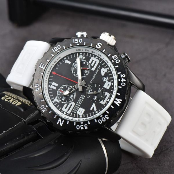 

luxury men's watch quartz endurance pro avenger chronograph 44mm watches multiple colors rubber men watches glass wristwatches breitlin, Slivery;golden