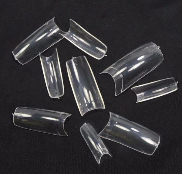 

new arrival 500pcs false nail clear half transparent french acrylic uv gel manicure fake nails art tips 9389447, Red;gold