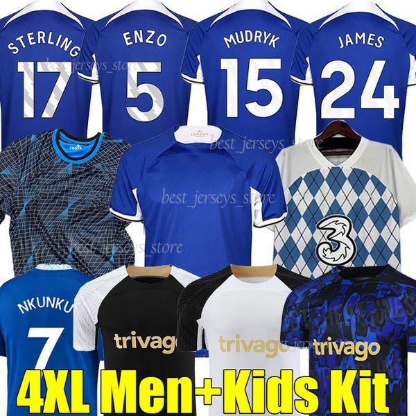 

xxxl 4xl 23/24 cfc soccer jerseys enzo sterling nkunku mudryk lukaku ziyech hudson-odoi madueke broja cucurella training football shirt men, Black;yellow