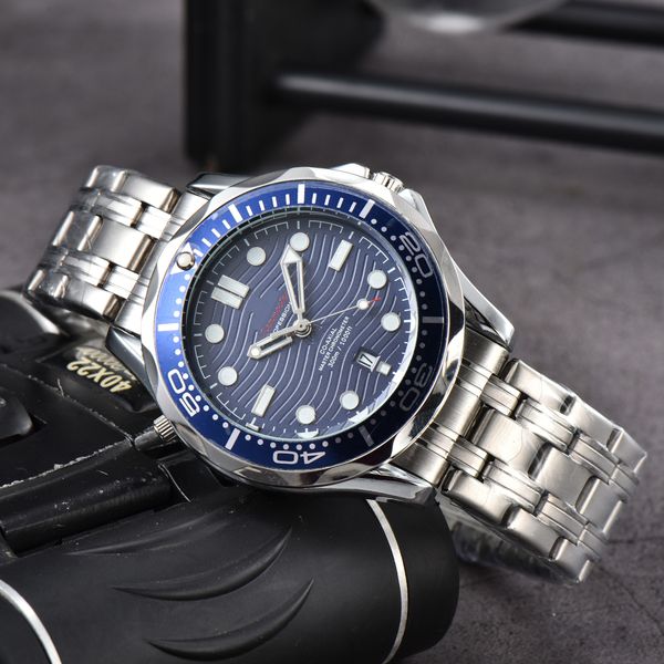 

omeg wrist watches for men 2023 new mens watches all dial work quartz watch luxury brand chronograph clock watch band men fashion o013, Slivery;golden