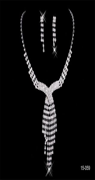 

15059 wedding bridal accessories jewelry necklace and earring set party jewelry for wedding party bride2041292, White