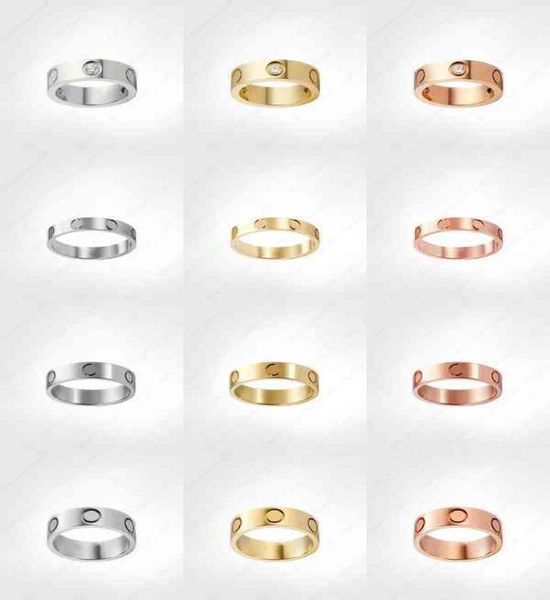 

love screw ring mens band rings 3 diamonds 2021 digner luxury jewelry women steel alloy goldplated craft gold sier rose never fad7768816, Silver
