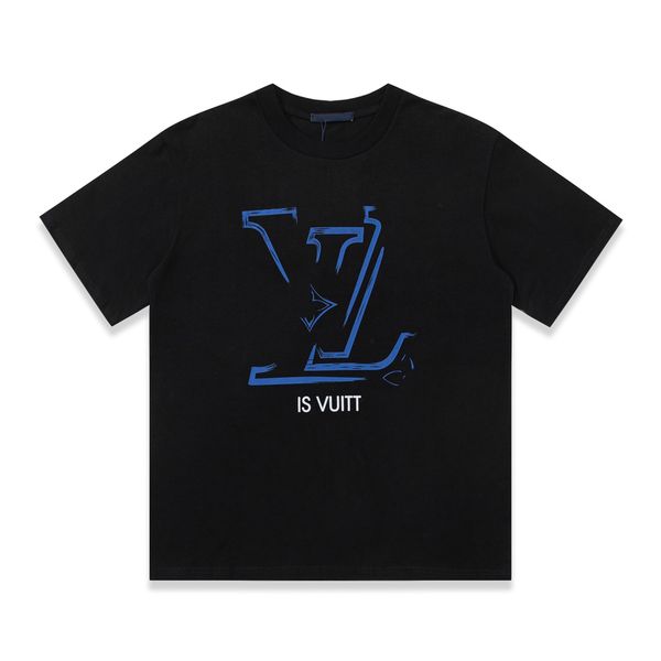 

fashion brand designer letter four-leaf flower summer t-shirt for men and women, White;black