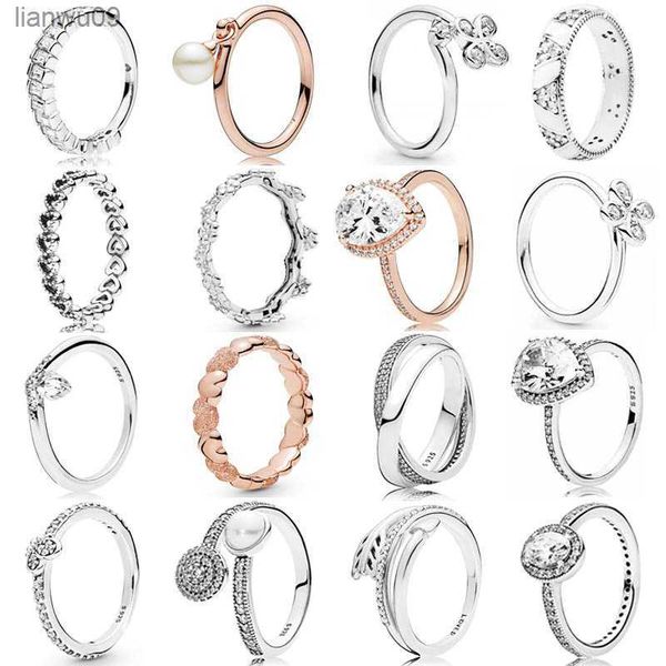 

925 sterling silver ring openwork vintage linked love heart pearl radiant glow arrow ring with crystal for women fashion jewelry l230704, Golden;silver