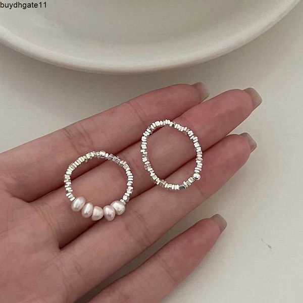 

fashion accessories s925 sterling silver pearl ring women's ins personality small crowd design sense closed j0335