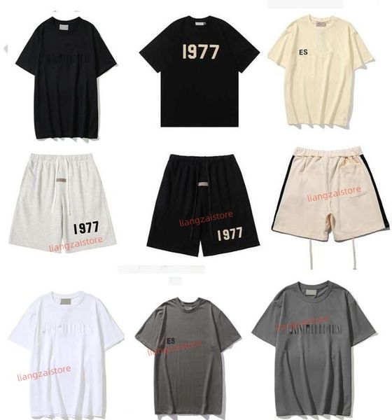 

summer essentail t shirt designers essen casual shirts men women luxury shorts essent tshirt essent chest print fashion tees essentiel t-sh, White;black