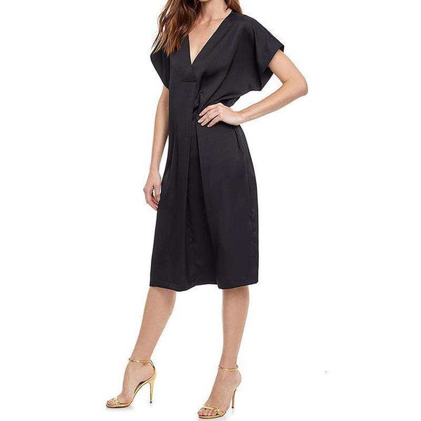 

juhexing mid length short sleeve casual dress, Black;gray