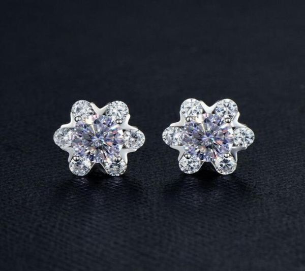 

sterling silver s925 2ct moissanite diamond earring women wedding engagement earrings excellent cut brilliant hip hop gift6275605, Golden;silver