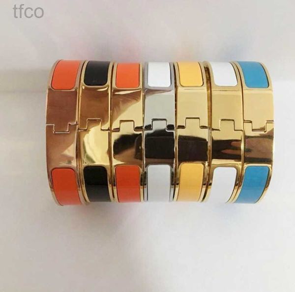 

designer bracelets design letter buckle bangle women men enamel jewelry rose gold silver opening love color bangles with original velvet bag, Black