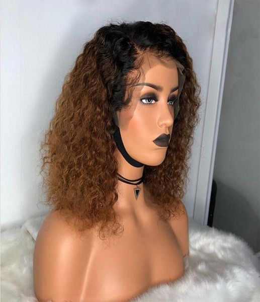 

14 inches afro kinky curly synthetic lace front wig simulation human hair wigs perruques de cheveux humains nzls284144402023, Black;brown