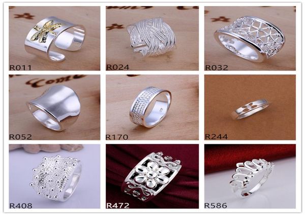 

factory direct plated sterling silver ring 10 pieces a lot mixed style emr12 high grade fashion 925 silver plate ring9293297