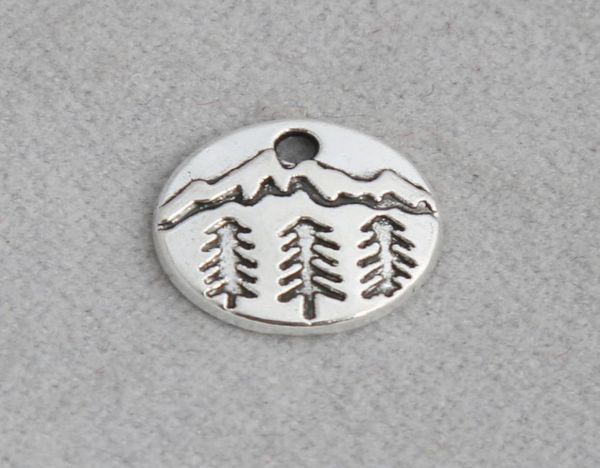 

whole fashion outdoor vintage single side round mountain charms for camper 10mm 200pcs aac12496653580, Bronze;silver