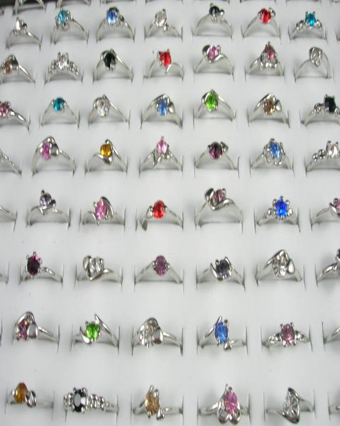 

fashion mix lots classic fashion rhinestone rings for women and girls whole jewelry 75pcslot4821096, Golden;silver