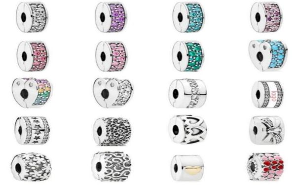 

1pc sterling silver luxury zircon women's jewelry heart-shaped leaf grass star european charm loose beads fit bracelet necklace diy4660, Black