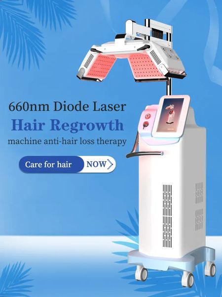 

most effective diode hair loss treatment 660nm laser hair growth therapy machine laser hair regrowth beauty salon equipment, Black