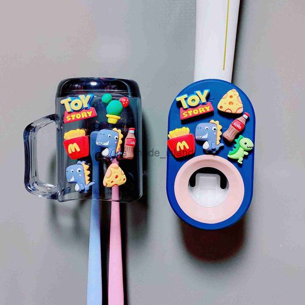 

other baby feeding 3in1 cartoon automatic toothpaste dispenser toothbrush holder for kids cute mouth cup squeezers bathroom accessories set