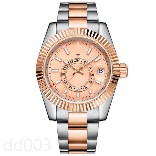 

calendar montre homme automatic watches designer 41mm stainless steel plated silver montre homme waterproof sapphire fashion watches sky dwe, Slivery;brown