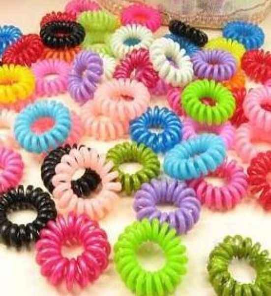 

500pcs colorful telephone wire hair band hair ring012346028953, Golden;silver