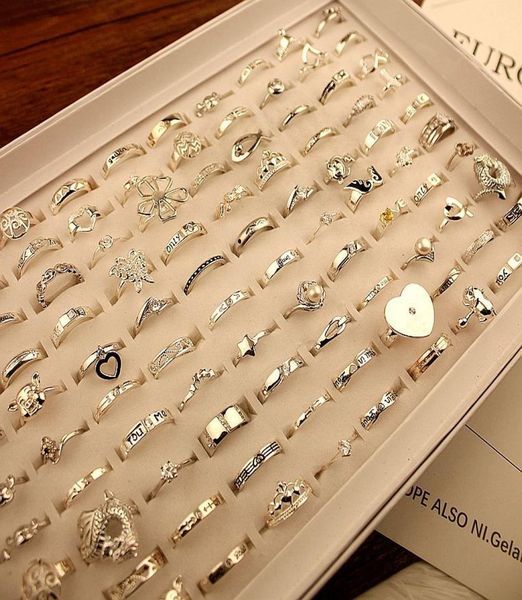 

20 styles silver diamond lovers ring wedding jewelry band ring 5723935