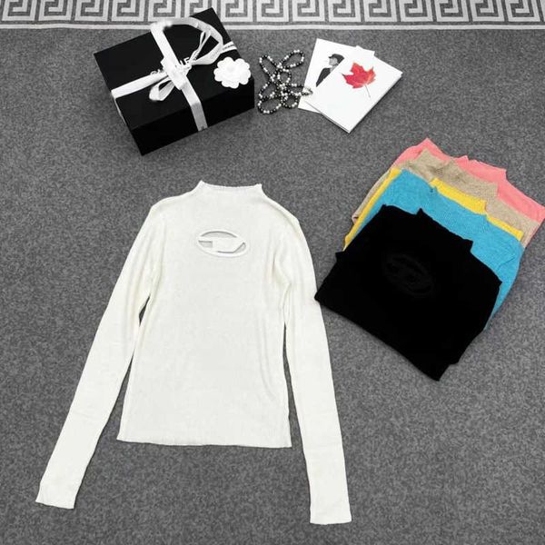 

brand knitted sweater womens round neck sweatshirt diesels designer long sleeved t shirt hollow vest knitted bottoming shirt