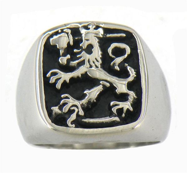 

10w83 stainless steel mens jewelry punk ring vintage ring filand leo lion signet animal biker ring gift for brothers284y5699584, Silver