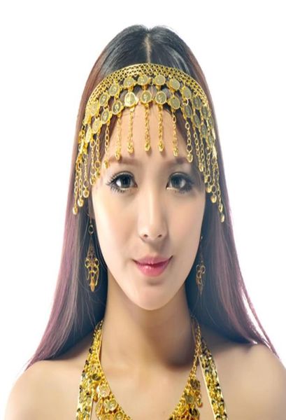 

belly dance bollywood costume tribal jewelry goldsilver headband headpiece prop belly dance cions headdress 1969446, Golden;white