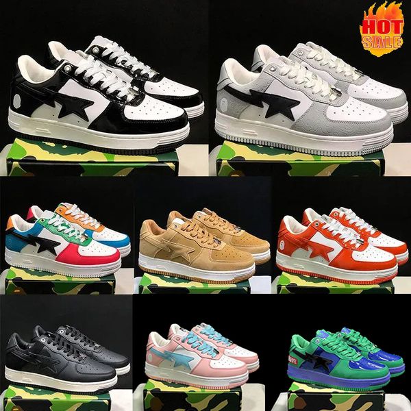 

designer shoes bapestaes casual shoes mens womens sta sk8 skate lows ed camo black white green red orange camouflage low sneakers indoor out