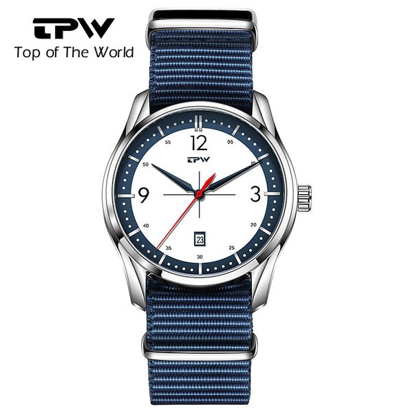 

tpw fashion men's watches wholesale waterproof trend luminous belt watch men's starlight pattern calendar quartz men's watch, Slivery;black
