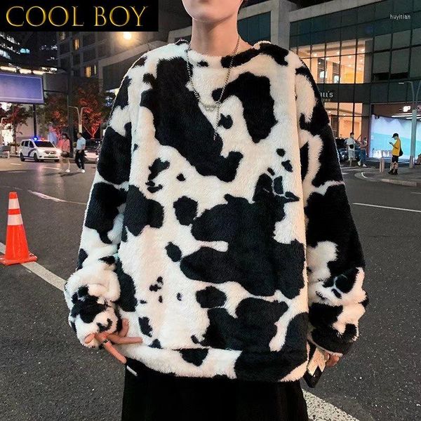 

men's hoodies f girls cow graphic fleece sweatshirt for men pullovers printed sweatshirts harajuku japanese streetwear casual clothing, Black