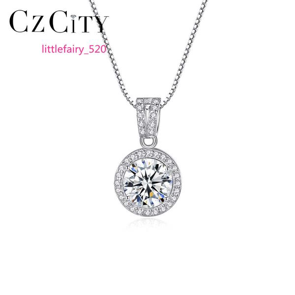 

pendant necklaces czcity custom pendant moissanite 925 silver vvs jewelry tester certificate diamond necklace