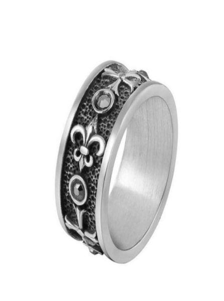 

silver vintage personality fashion chromhearts cross men titanium ring motorcycle rock hiphop retro styles stainless steel finge171413320