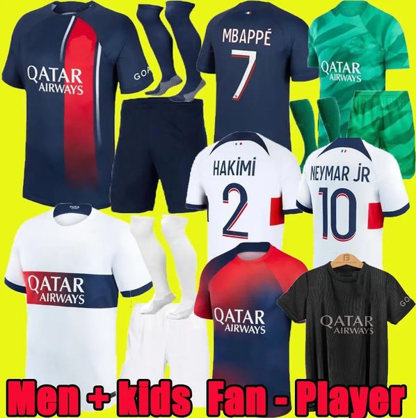 

2023 2024 mbappe soccer jerseys asension maillot de foot hakimi c. soler verratti football shirt 22 23 24 men home psgs hommes enfants kids, Black;yellow