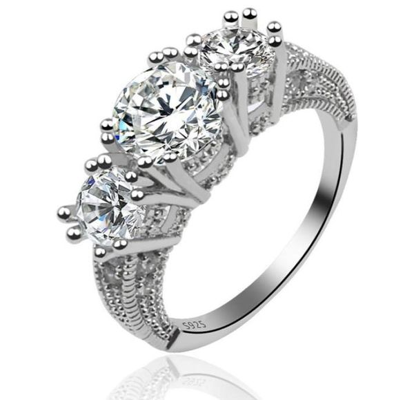 

classic women039s jewelry engagement gift white sapphire fashion wedding ring2999655, Golden;silver
