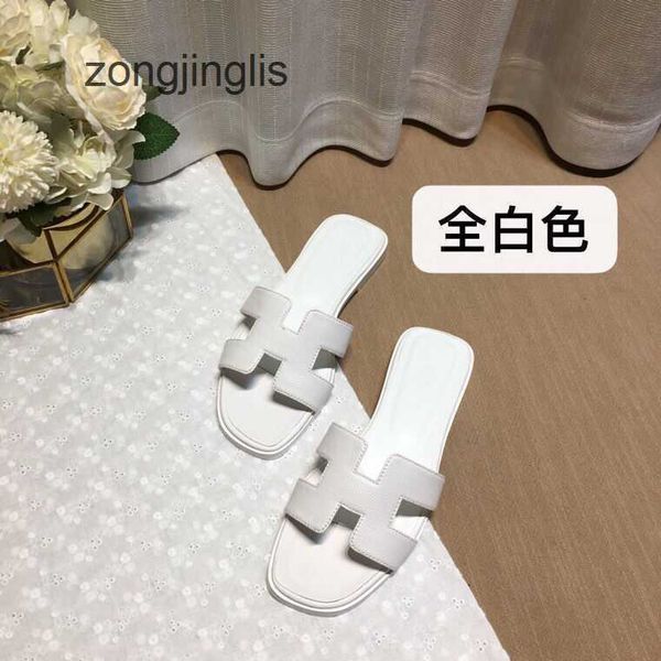 

sandal her bear summer designer slipper shoes oran slippers versatile color women's matching leather one line for tourism wear flat bot