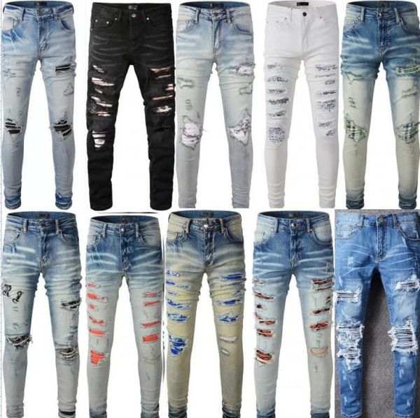 

men jeans slim jeans zipper jean skinny pant biker pants6587104, Blue