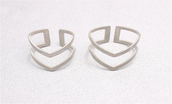 

new cute double ring for women silver plated cluster rings06616463, Golden;silver