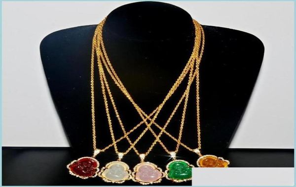 

pendant necklaces bling white pink buddha necklace for women luxury jewelry buddah exquisite birthday gift drop delivery 2022 neck9445975, Silver