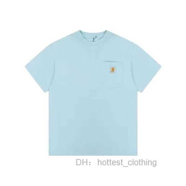

2023 european and new fashion t shirt tooling brand carhart pocket plain sleeves short tee american version 3 bse3, White;black