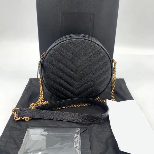 

7a quality genuine leather round caviar messenger bags women's mens tote crossbody camera gold chain luxury designer evening quilted ov