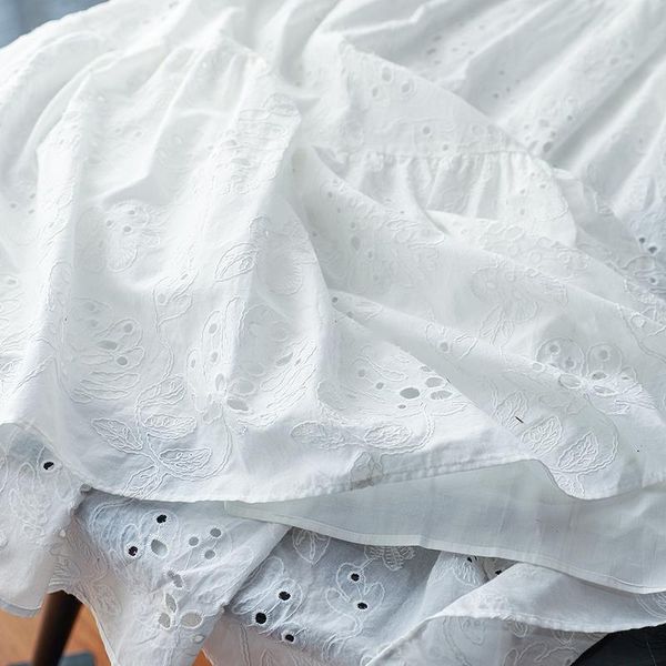 

dresses new women elegant embroidered lace white female splicing dress floral hollow out loose casual party vestidos, Black;gray