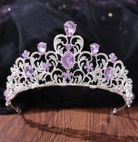 

silver purple rhinestone tiaras crowns headbands bride party diadem bridal wedding hair jewelry ornaments jewellry8958963, Slivery;white