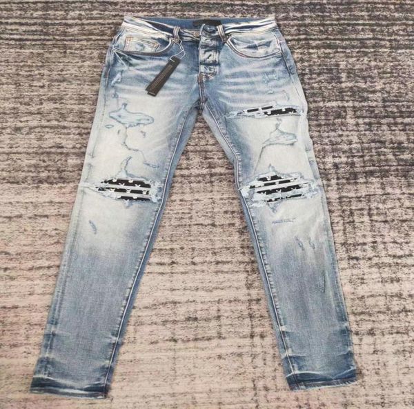 

360 men039s distressed ripped skinny jeans fashion mens jeans slim motorcycle moto biker causal mens denim pants hip hop men je4493928, Blue