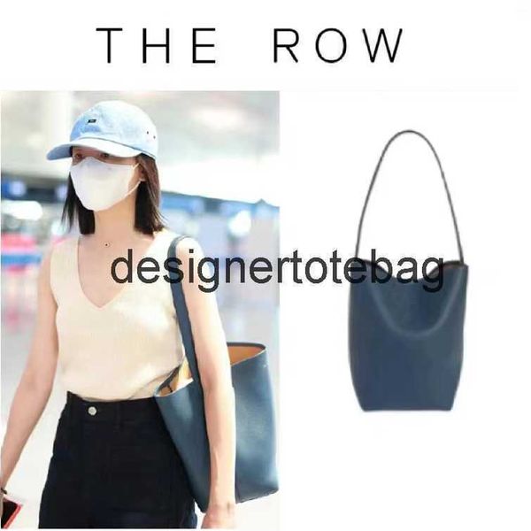 

fashion the row park tote bag womens luxury genuine leather bucket designer bag handbag large capacity mens clutch cross body shoulder trave