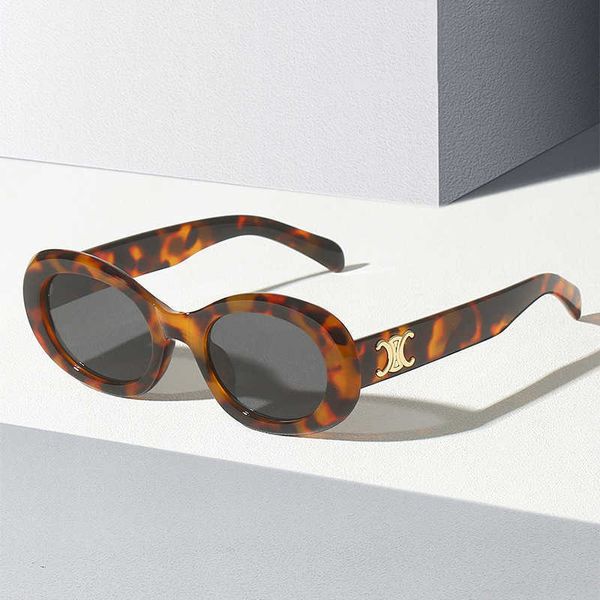 

new oval frame men's and women's fashion versatile sunscreen sunglasses 8716, White;black