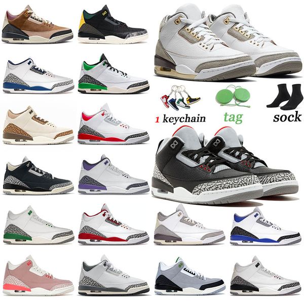 

jumpman 3 basketball shoes 3s shoes black cardinal red dark muslin racer blue pine green cool grey fragment unc laser orange georgetown trai