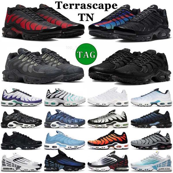 

2023 tn plus terrascape 3 running shoes men women triple white black anthracite mint green unity hyper blue gradient bred reflective mens tr