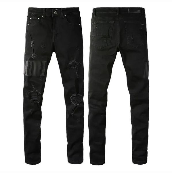 

men jeans hole light blue italy brand man long pants trousers streetwear denim skinny slim straight biker jean